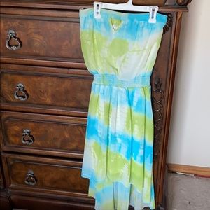 Strapless high lo dress